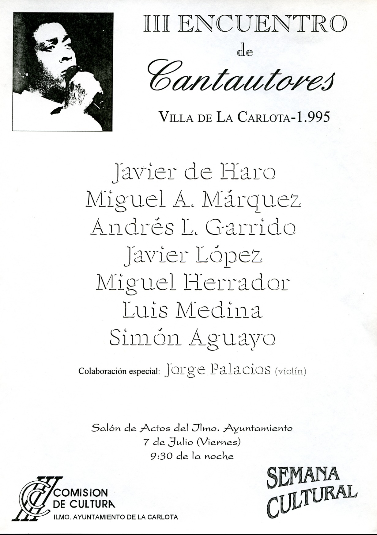 Cartel anunciador de la actividad