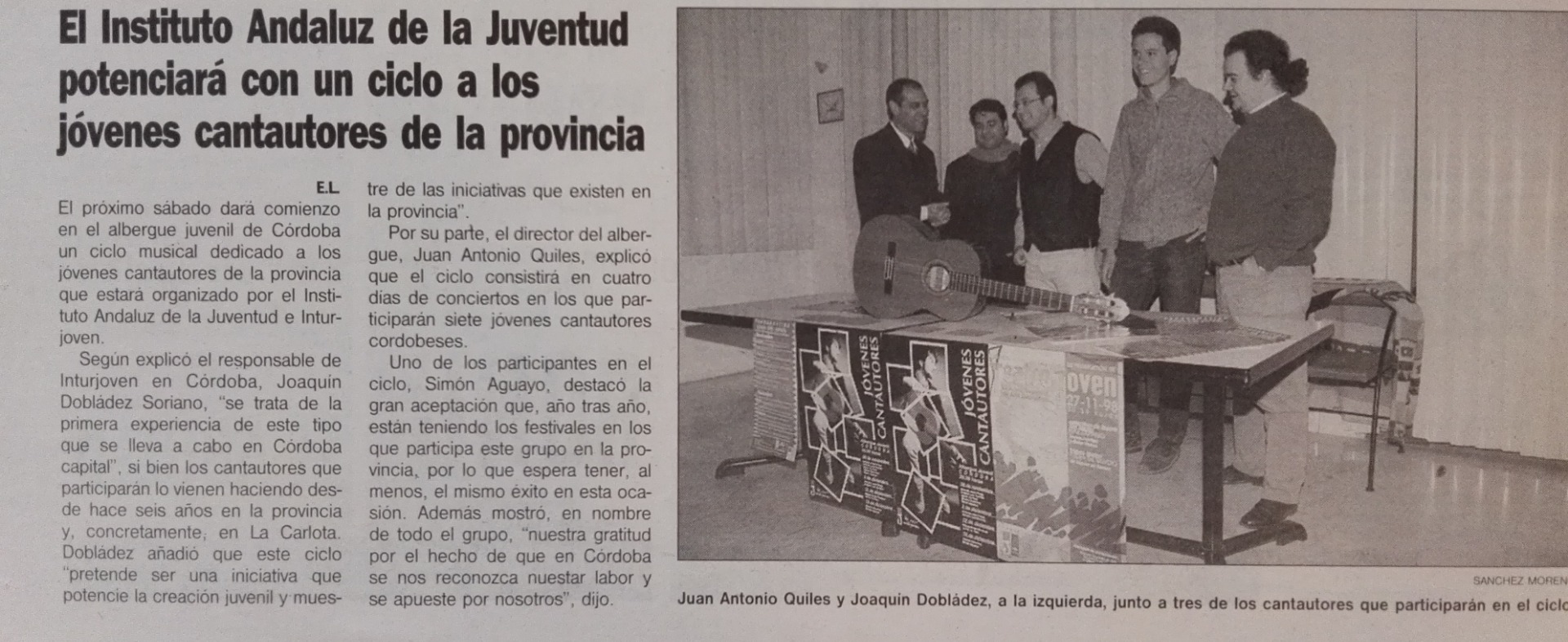 Recorte de prensa de la presentación de la actividad.